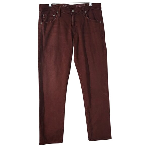 AG Adriano Goldschmied The Tellis Modern Slim Mens Jeans 34R Brown Jeans - Picture 1 of 9